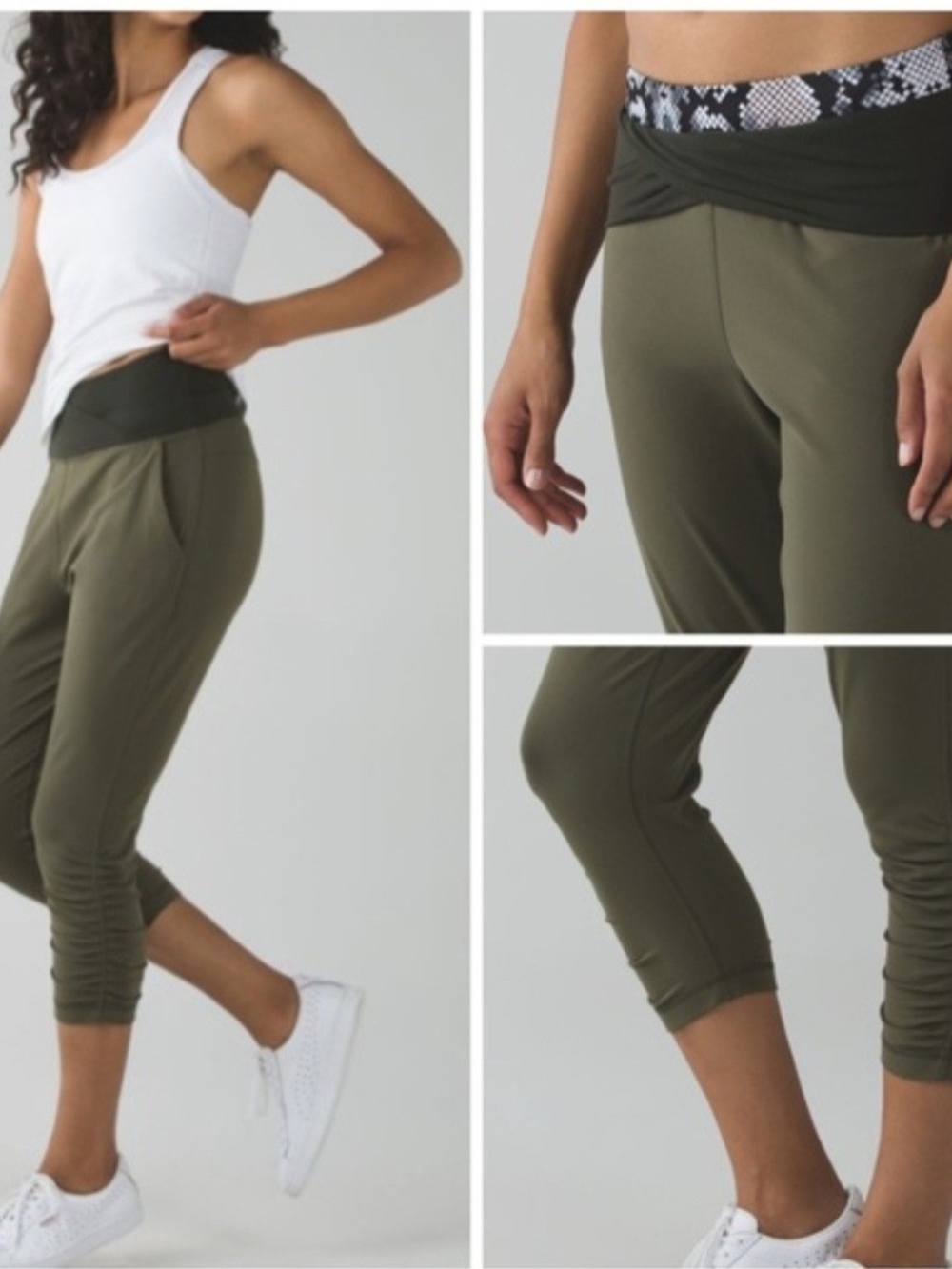 Lululemon Align™ Crossover Waist HR Jogger 25" Dark Olive/Snakeskin Size 4 Rare - Picture 4 of 9